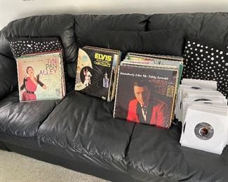 Albums and 45's.