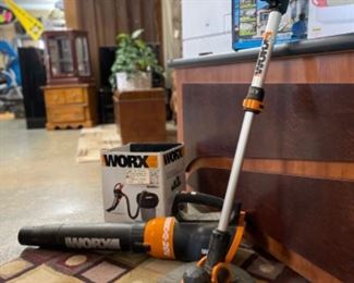 20V Worx Turbine Leaf Blower/Vac Command Feed Trimmer TriVac 2 Batteries 1 Charger C1739 $120