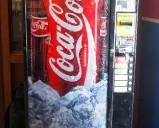 Dixie-Narco Coin-Operated Coca Cola Vending Machine, Model #DNCB 276CC/162-6, 72.5" x 28" x 29", Includes Key