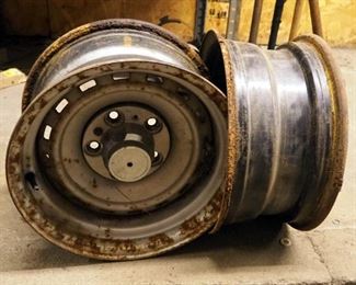 Vintage Chevrolet 14" Steel Wheels, 5 Bolt Pattern, Qty 2