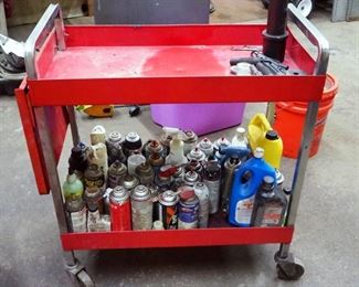 Rolling Parts Cart With Drop Leaf, 36" x 30" x 16", Contents Not Included