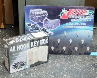 Security 48 Hook Key Box, New In Package, And Jasper Engines And Transmissions Wall Mounted Key Hanger, 12.75" x 17.5"
