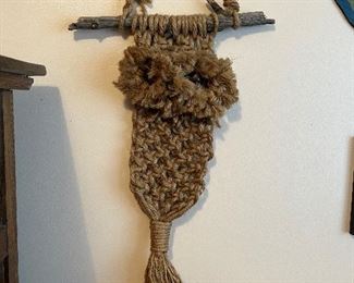 Vintage Macramé Owl
