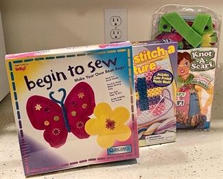 Item 164:  NEW - Begin to Sew, Stitch a Picture and Knot a Scarf Crafts:  $12