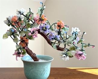Item 11:  Chinese Semi-Precious Stone Bonsai Tree - 11":  $135
