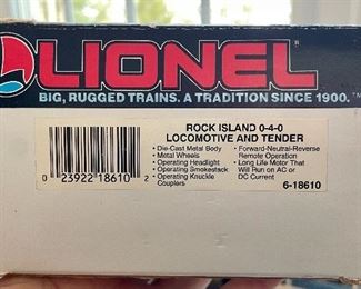 Item 131:  Lionel Rock Island Locomotive and Tender:  $95