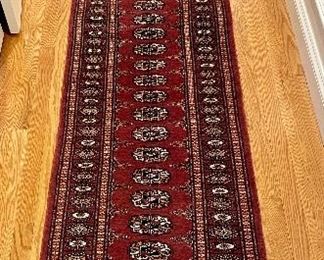 Item 48:  Bokhara Runner (foreground) - 25" x 80":  $165     SOLD                      
Item 49:  Bokhara Area Rug - 30" x 52":  $75