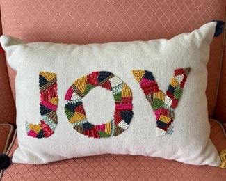 Item 189:  "Joy" Pillow:  $14