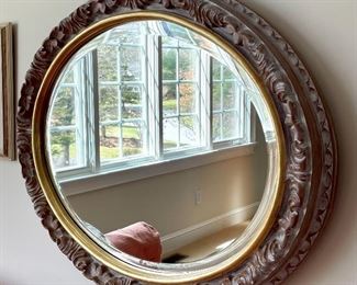 Item 18:  Decorative, round mirror - 35" x 29":  $275