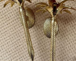 Item 93:  Heavy Brass Candle Wall Sconces - 16": $75