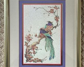 Item 82:  Framed Peacock Print - 9" x 12":  $14