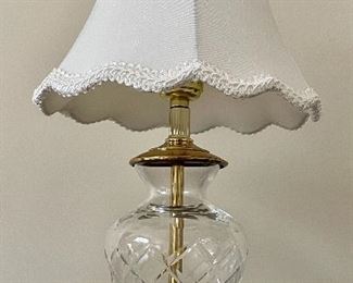 Item 67:  Smaller, Crystal Table Lamp with Brass Base - 15":  $45