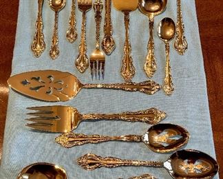 Item 209:  Gold Wash Service for 12 with 8 serving pieces:  $125