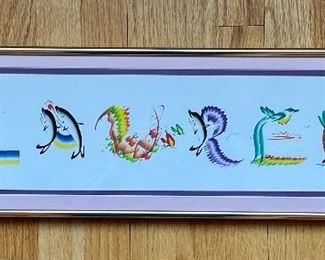 Item 85:  Signed, Lauren Artwork - 28.25" x 8.25":  $28