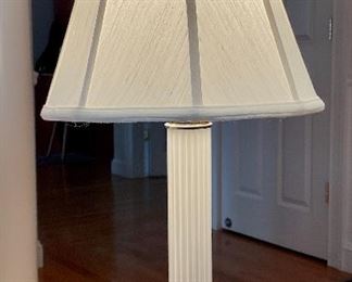 Item 65:  White Columnar Table Lamp - 24":  $42