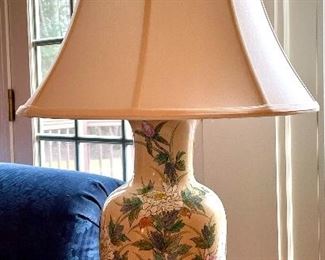 Item 66:  Floral, Ceramic Table Lamp - 30":  $95