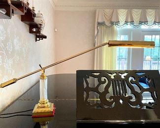 Item 241: Polished Brass House of Troy Balance Arm Piano Lamp: $245