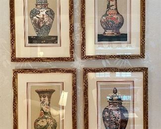 Item 91:  Ethan Allen Decorative Framed Prints: Set of 4 - 16.75" x 25.5":  $265
