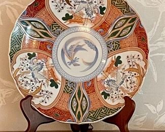 Item 105:  Imari Style Plate on Stand:  $32