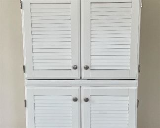 Item 43:  White Student Desk with Storage - 35"l x 23.5"w x 56.25"h:  $125