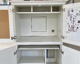 detail - please note stickers on inside of door on top right