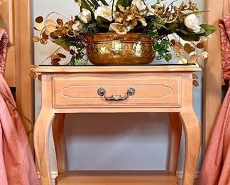 Item 30:  Ethan Allen Nightstand with One Drawer and Glass Protector - 23"l x 16.5"w x 24"h:  $165