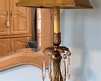 Item 62:  (2) Decorative Lamps with Hanging Crystals - 23":  $125 for pair