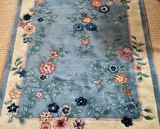 Item 53:  Matching area rug, Aubusson with Flowers - 46" x 77":  $145