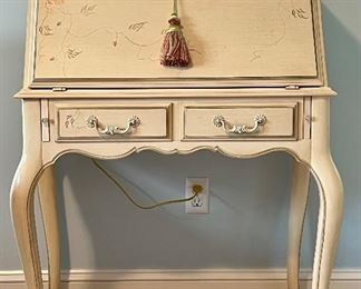 Item 38:  Ethan Allen Hand Painted Secretary Desk - 29"l x 16"w x 40"h:  $375