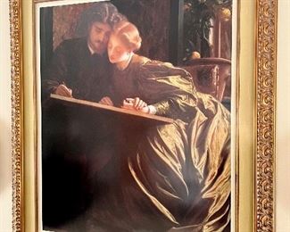 Item 74:  Framed Art "Studying Together" in beautiful frame - 27.5" x 32":  $225