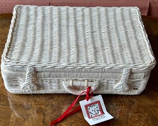 Item 154:  Bitty Baby White Wicker Suitcase with 2 Changes of Clothing:  $28