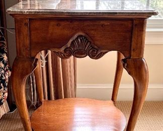 Item 27:  (2) Drexel Heritage Nightstands with Marble Tops - 24"l x 24"w x 31.5"h: $595 for pair