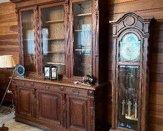 Dutch cabinet from Holland, Molyneus grandfather clock from West Germany