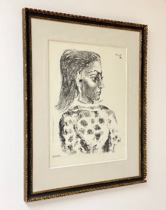 Pablo Picasso “ Buste au Corsage a Carreaux” 1957.  Signed In Red Pencil