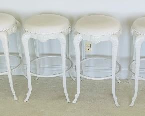 4_____ $395 
Set of 6 iron white bartsools 28 H x 18W&nbsp;