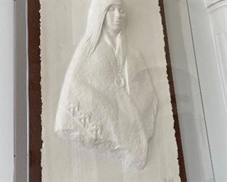 33_____ $150 
34x24
Artist James Marshall -LaPuebla - 288/1000 embossed paper American Indian lady  