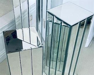 24_____ $300 
Set of 3 mirror pedestal 36Tx10x10 - 30T - 24'