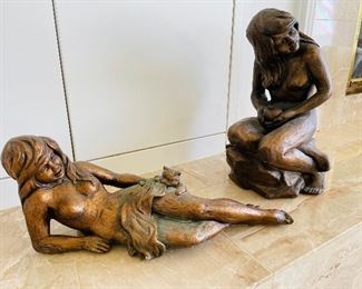25_____ $50 
Composite reclining lady with cat 23x9 Universal Staturay  Chicago

26_____ $50 
Composite reclining Nude lady with apple 19x10 Universal Statuary Chicago 1962