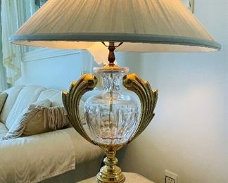 31_____ $150 
Waterford lamp not signed with crystal finial 32T - 22W shade&nbsp;