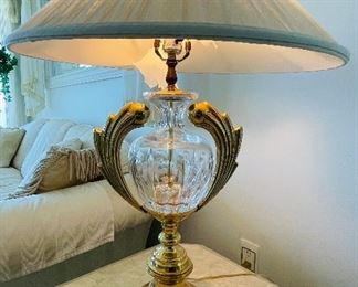 31_____ $150 
Waterford lamp not signed with crystal finial 32T - 22W shade&nbsp;