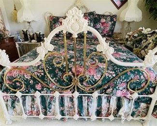 43_____ $395 
Iron bed queen bed 59Tallest headboard 