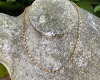 C - $550 14kt yellow gold handcrafted chain 18"L 