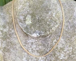 E - $150 - 14kt yellow gold mesh necklace chain - 17" 