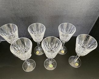 $300 Waterford set of 6 Lismore claret glasses, no chips 