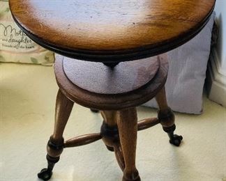 46_____ $100 
Victorian piano stool glass claw foot 