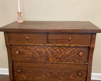 Tiger oak, 5 drawer dresser 