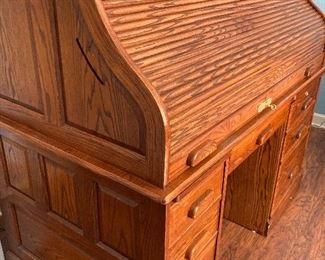 Solid oak roll top desk