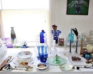 Lots of glassware, china, and serving items.  