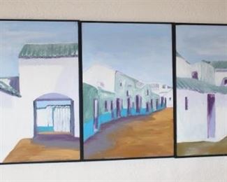 Three panel painting by L. Lisantano.