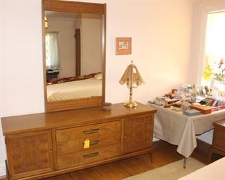Mid-century dresser with mirror.